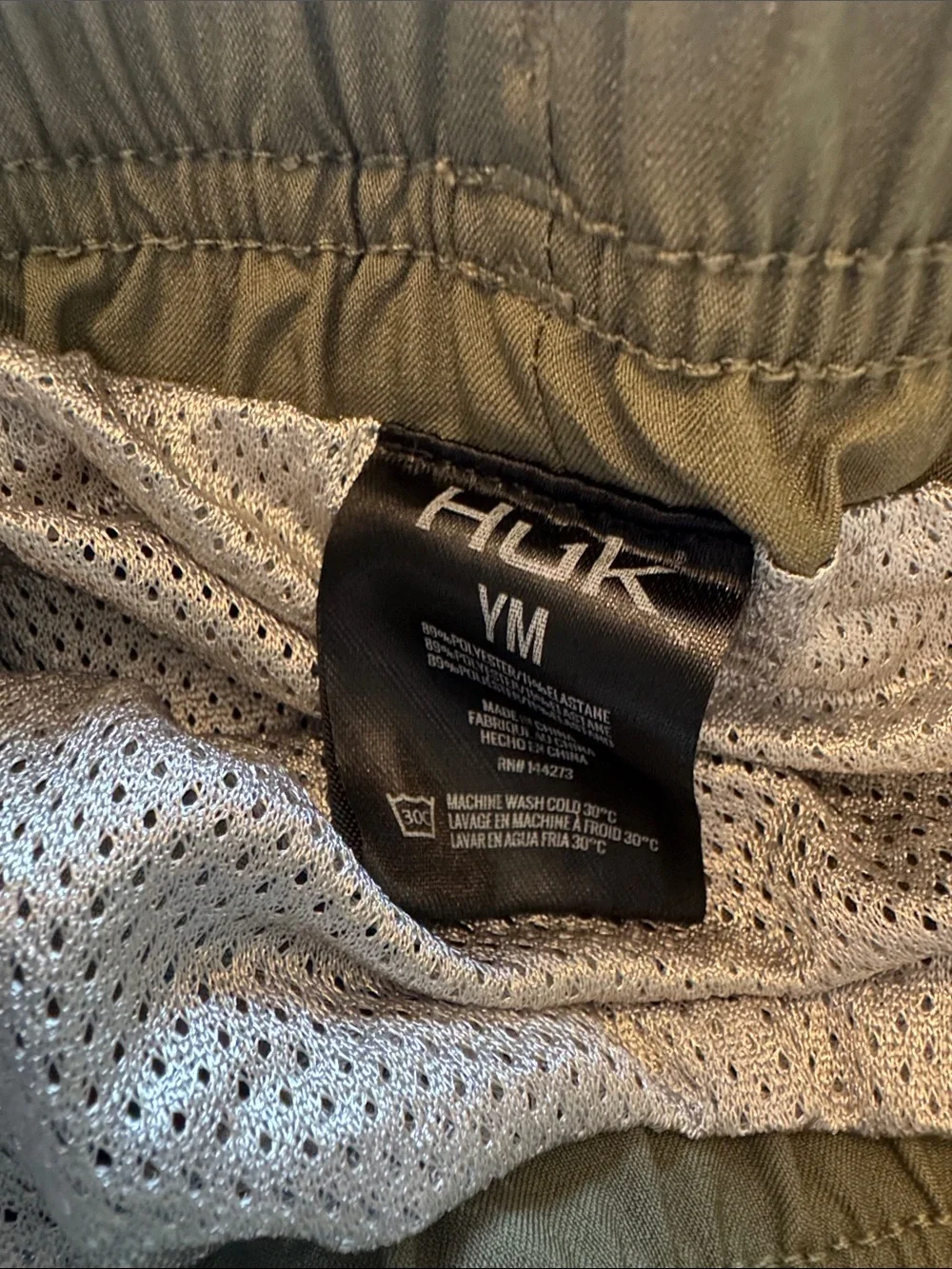 Huk Biys Olive Green + Black Hybrid Shorts